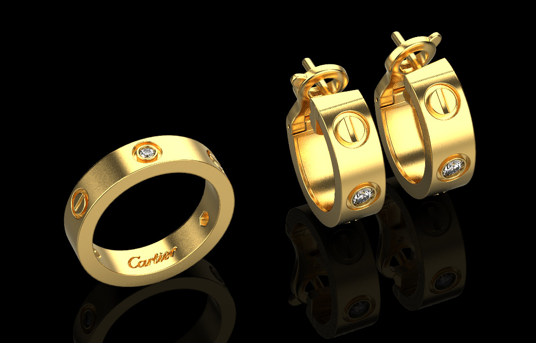 Ring and Earrings set 52774 3D print model_3