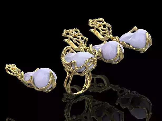 Ring Earrings and Pendant 52755