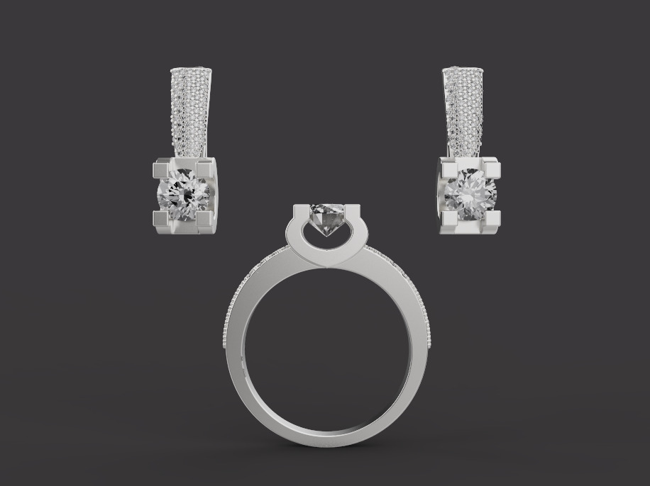 Ring and Earrings set 52588 3D print model_2