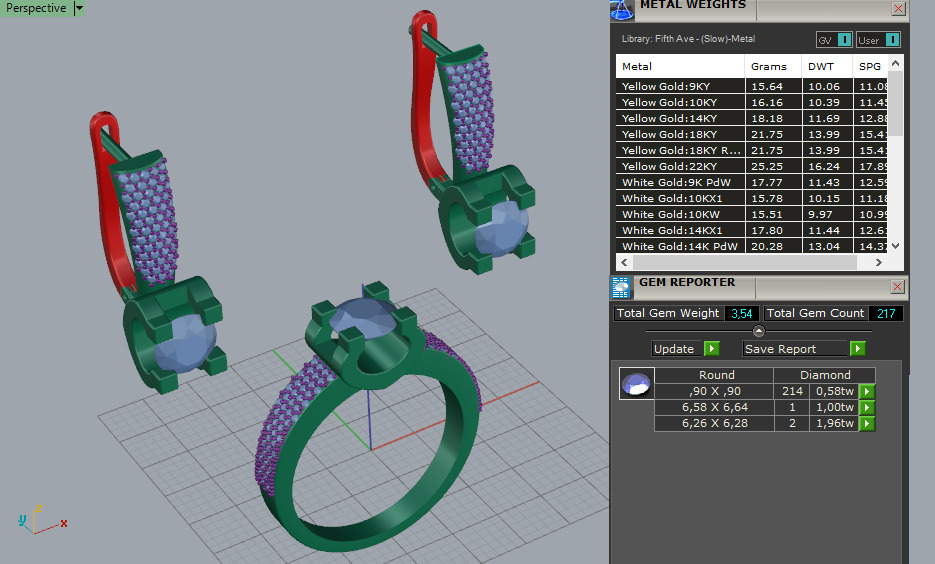 Ring and Earrings set 52588 3D print model_7