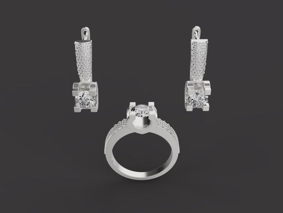 Ring and Earrings set 52588 3D print model_4