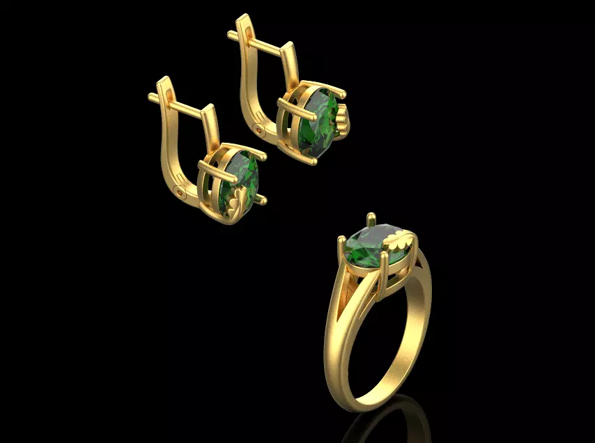 Ring and Earrings set 52581 3D print model_0