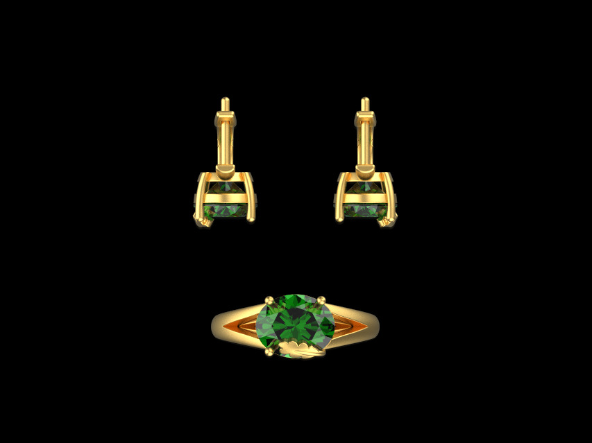 Ring and Earrings set 52581 3D print model_4