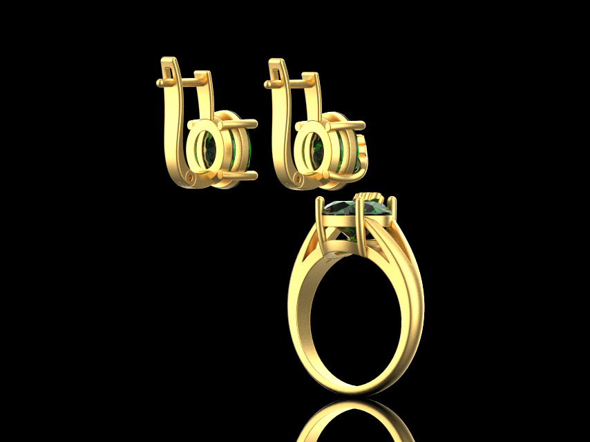 Ring and Earrings set 52581 3D print model_1
