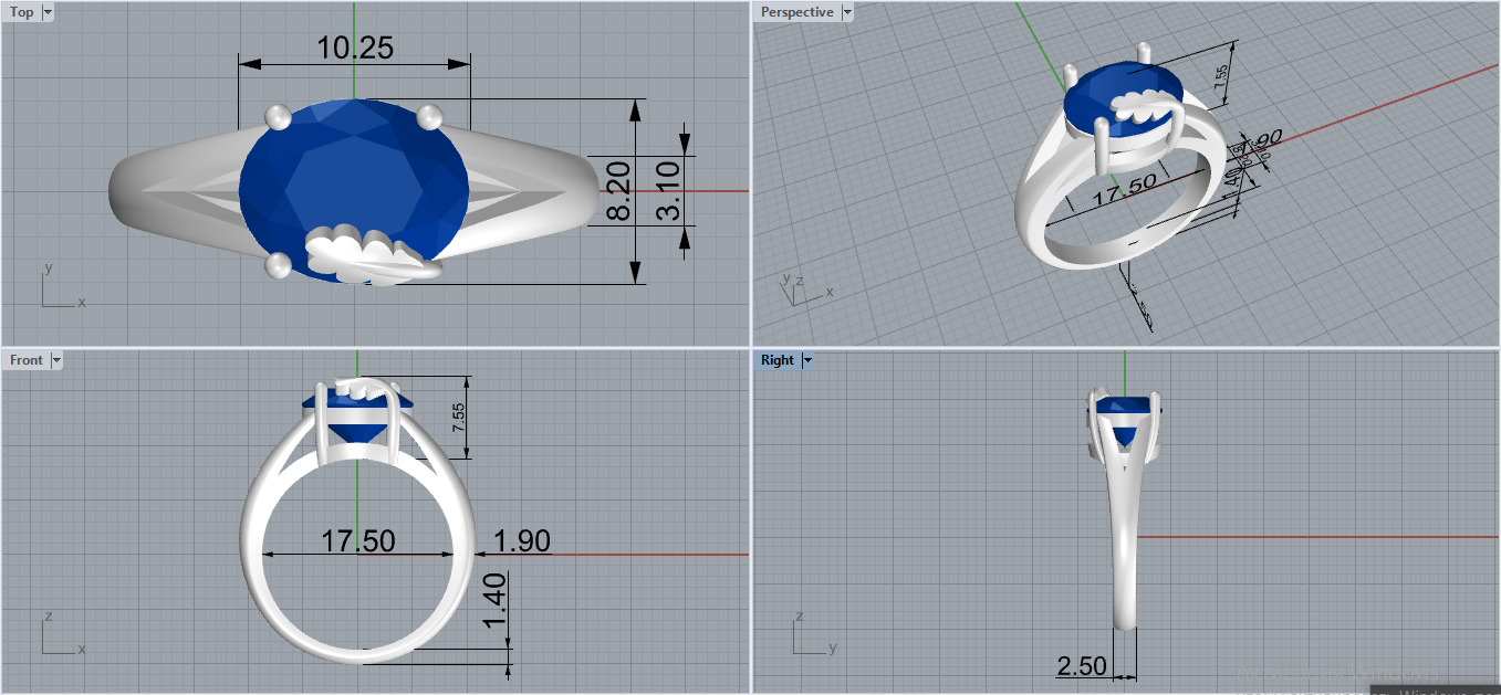 Ring and Earrings set 52581 3D print model_5