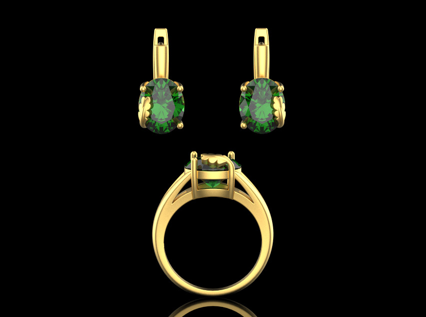 Ring and Earrings set 52581 3D print model_2