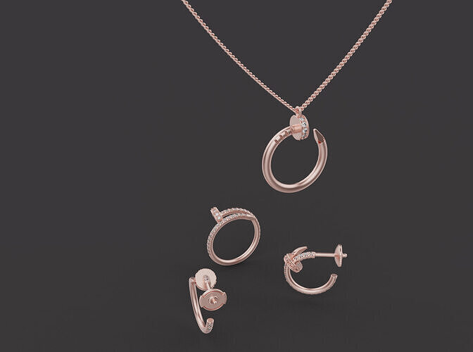 Ring Earrings and Pendant set 52086 3D print model