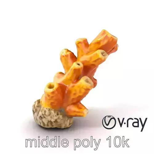 Vibrant Tubular Coral Sculpture model pack Low-poly 3D model