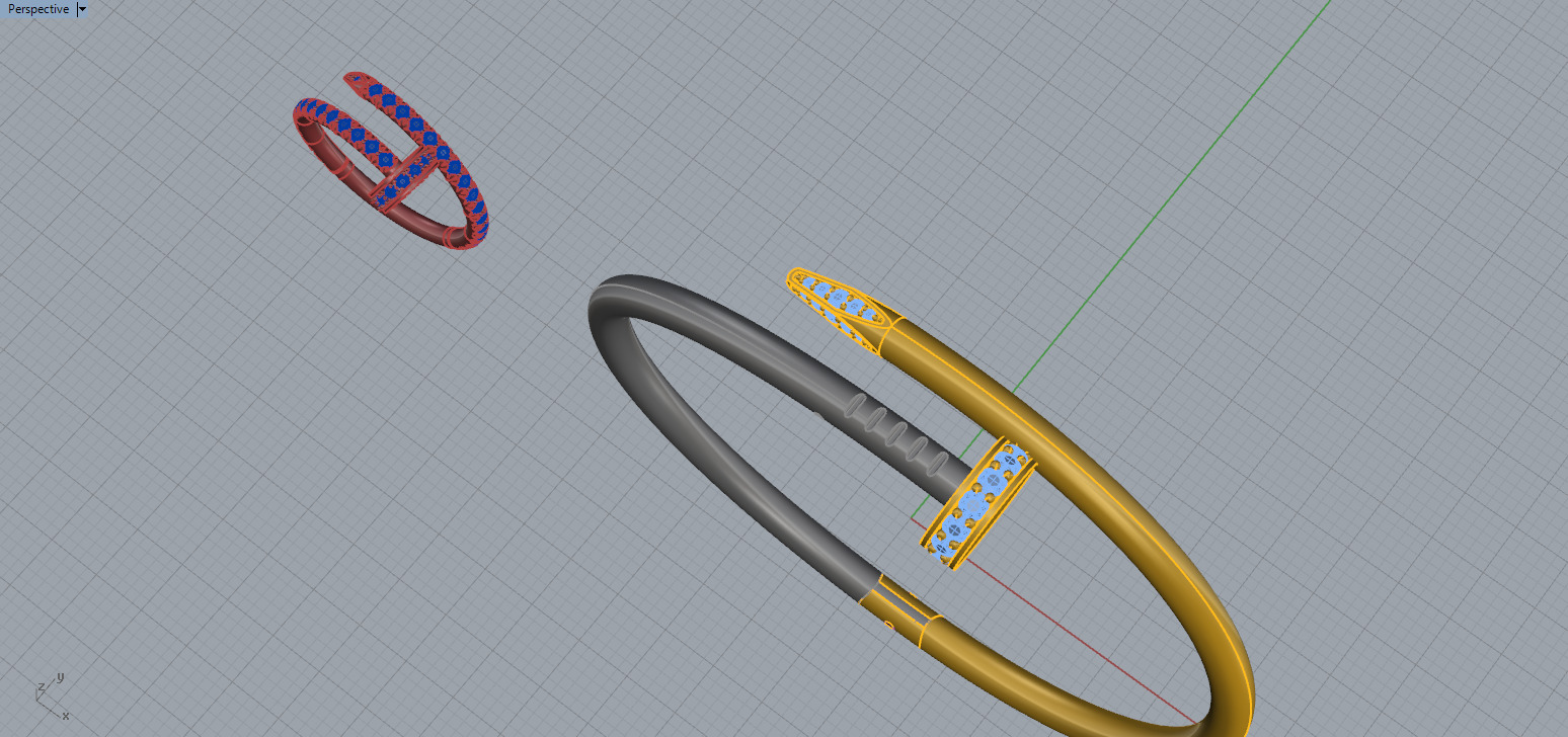 Nail Bracelet and Ring set 51950 3D print model_6