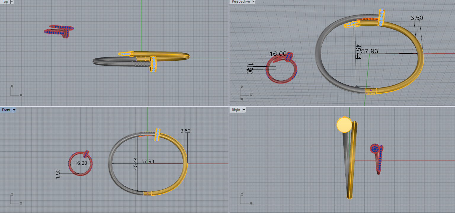 Nail Bracelet and Ring set 51950 3D print model_8