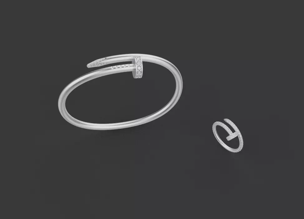 Nail Bracelet and Ring set 51950 3D print model_0