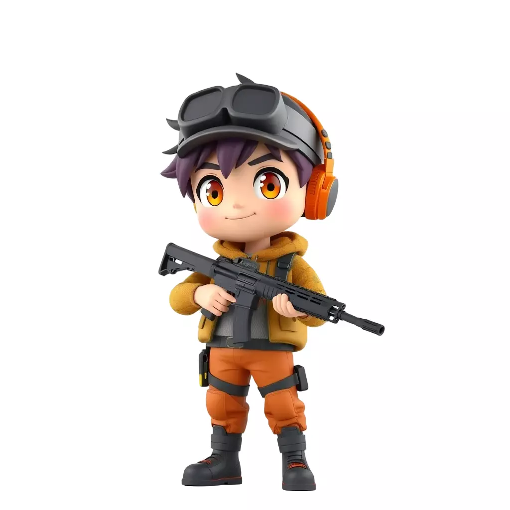 airsoft airsoft 3D rendering of a cartoon character 3D print model