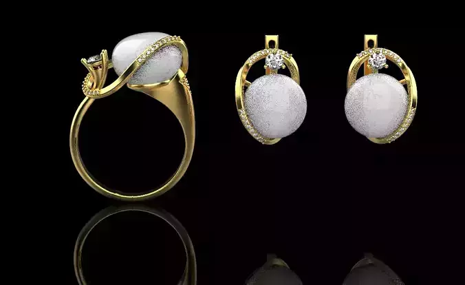 Ring and Earrings set 51665