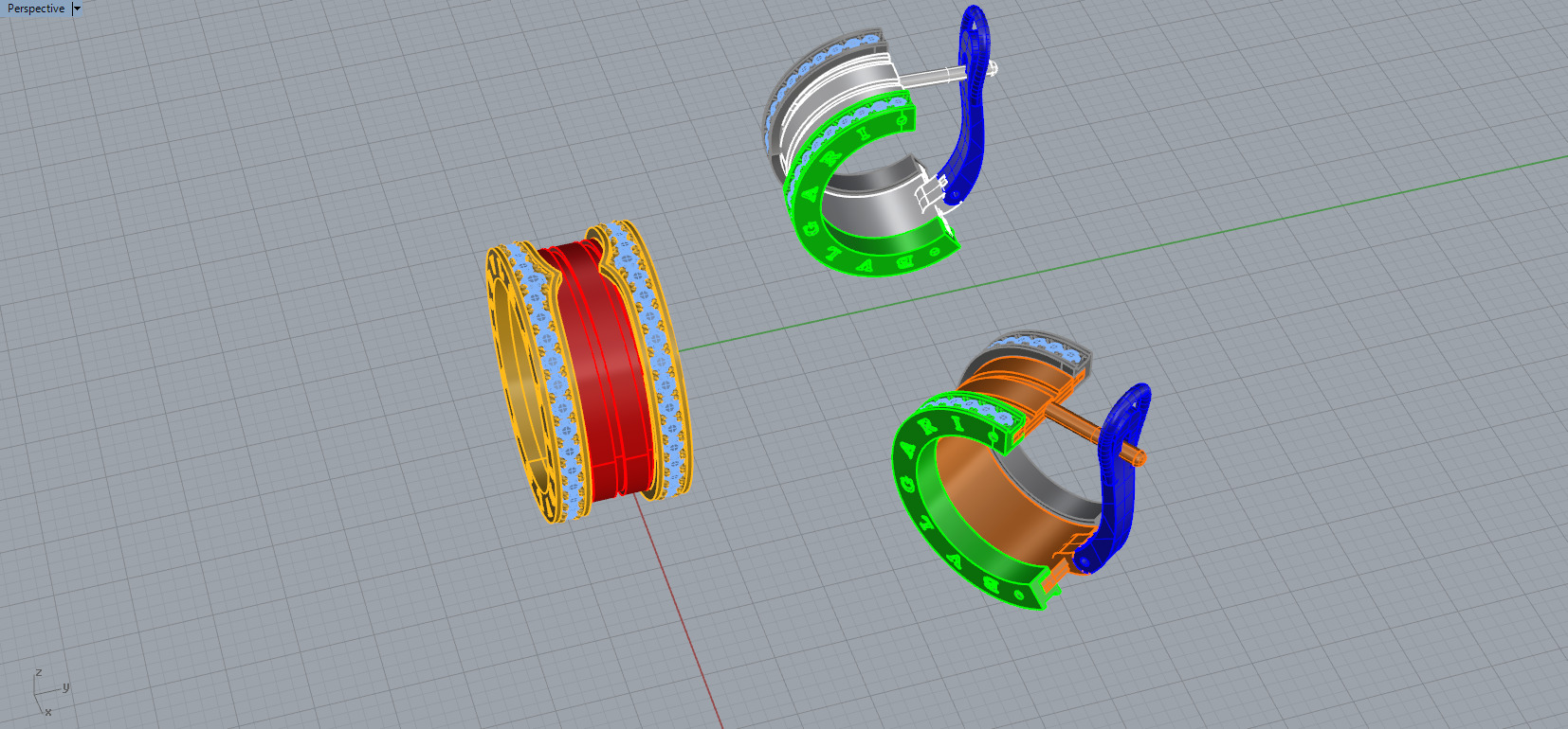 Ring and Earrings set 51530 3D print model_5