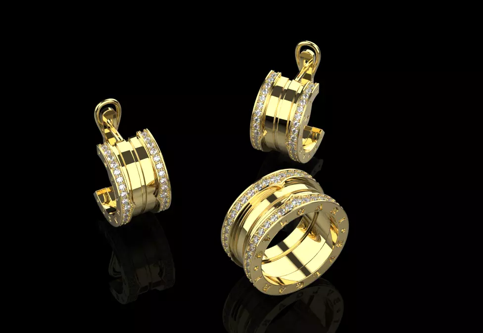 Ring and Earrings set 51530 3D print model_0