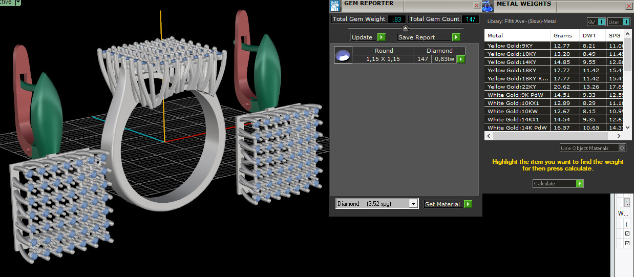 Ring and Earrings set 51034 3D print model_6