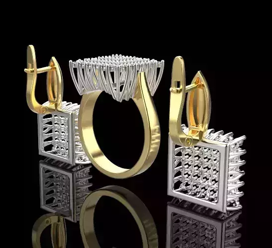 Ring and Earrings set 51034