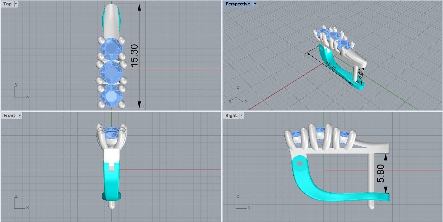 Ring and Earrings set 50983 3D print model_6