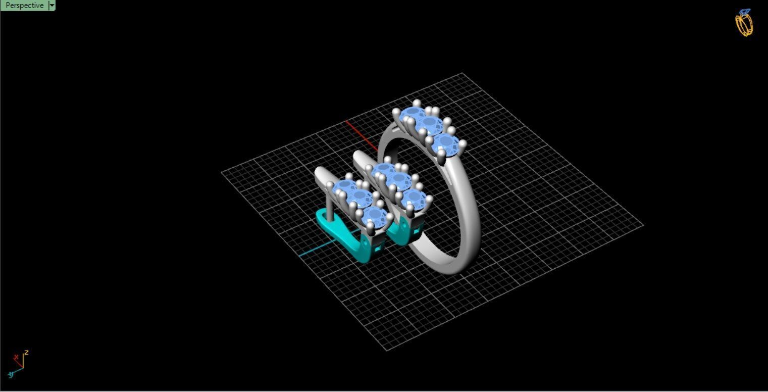 Ring and Earrings set 50983 3D print model_9