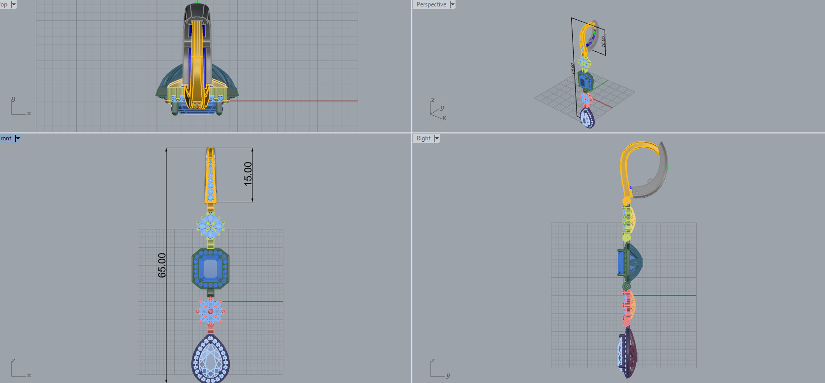 Ring and Earrings set 50950 3D print model_17