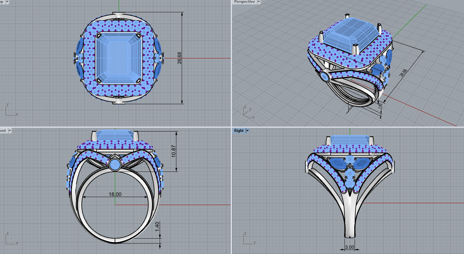 Ring and Earrings set 50950 3D print model_12