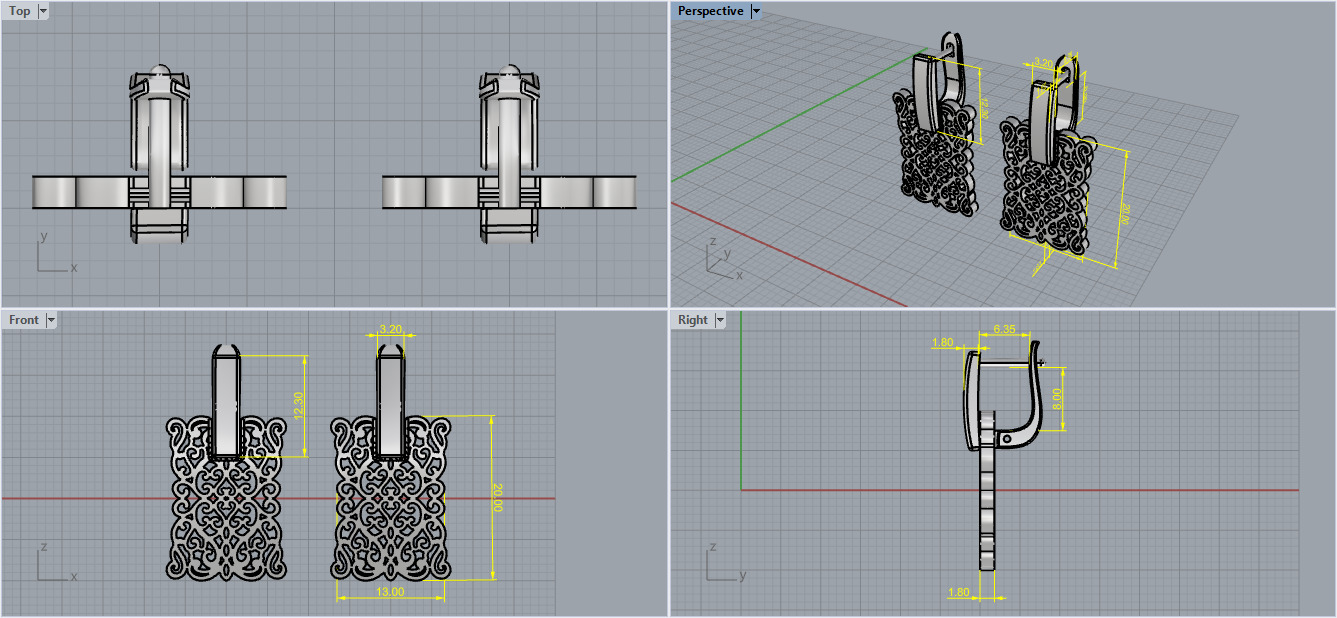 Ring and Earrings set 53201 3D print model_8