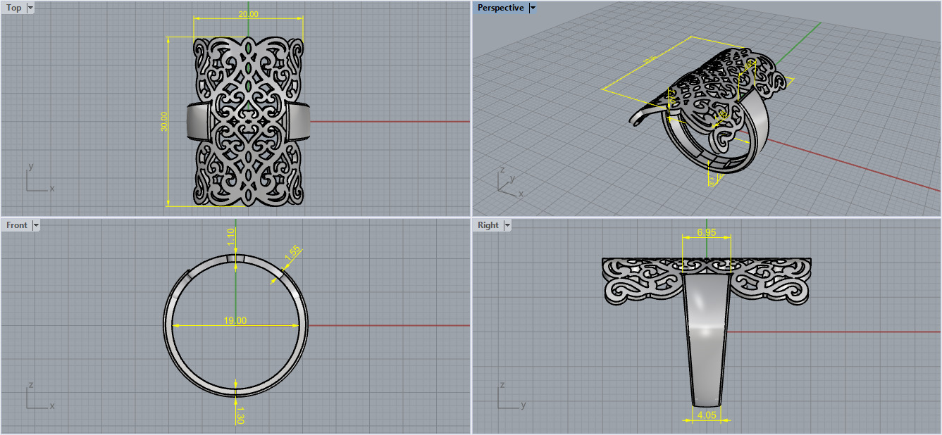 Ring and Earrings set 53201 3D print model_7