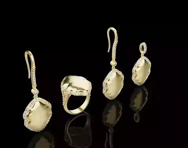 Ring Earrings and Pendant set 30168