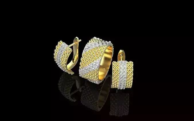 Ring and Earrings set 30016 