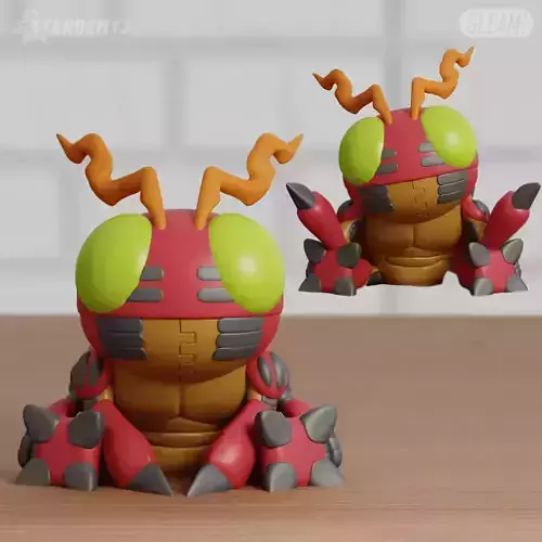 Tentomon Chibi 2 Models Digimon Easy Print 3D print model