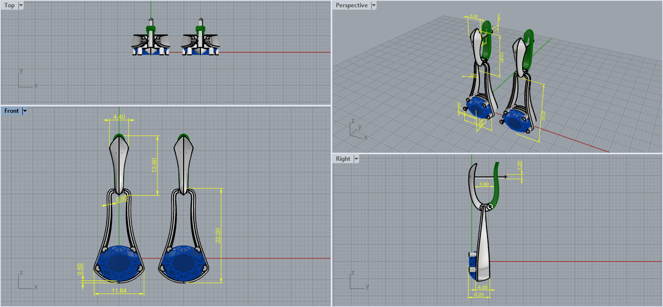 Ring and Earrings set 67084 3D print model_8