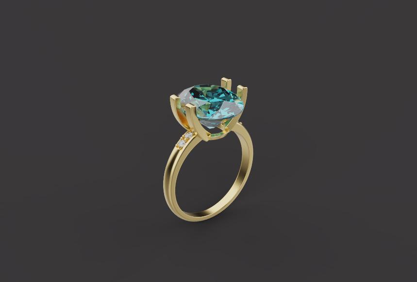 Ring and Earrings set 67084 3D print model_4