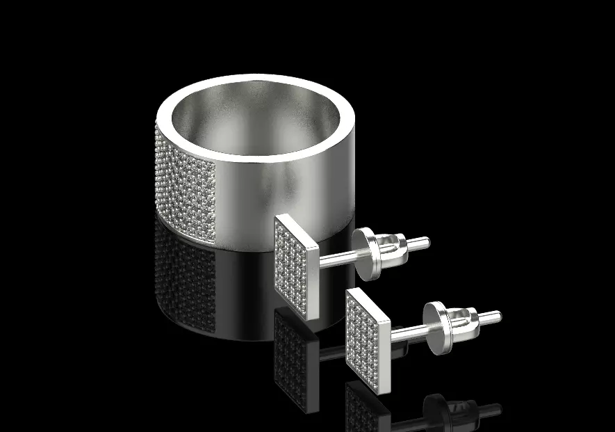 Ring and Earrings set 29478 3D print model_0