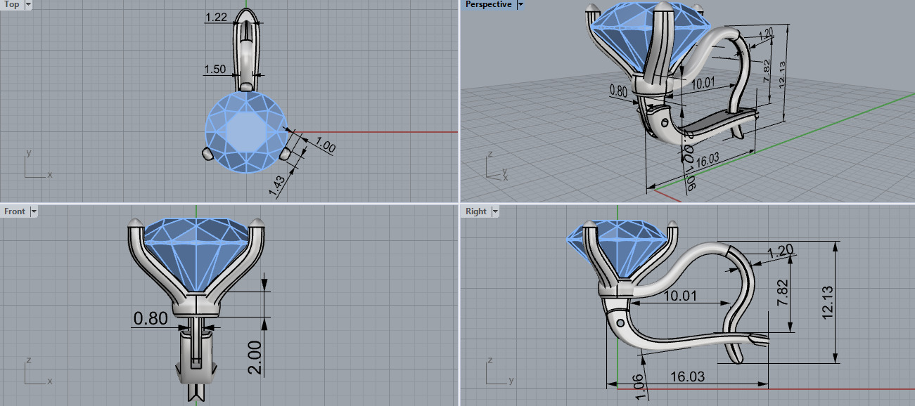 Ring and Earrings set 17077 3D print model_7