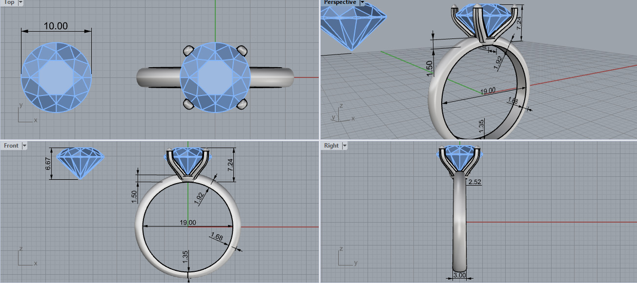 Ring and Earrings set 17077 3D print model_4