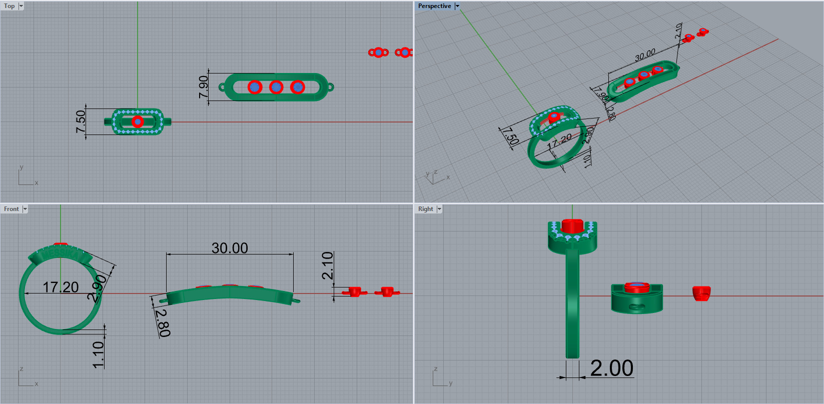 Ring and Bracelet set17057 3D print model_4