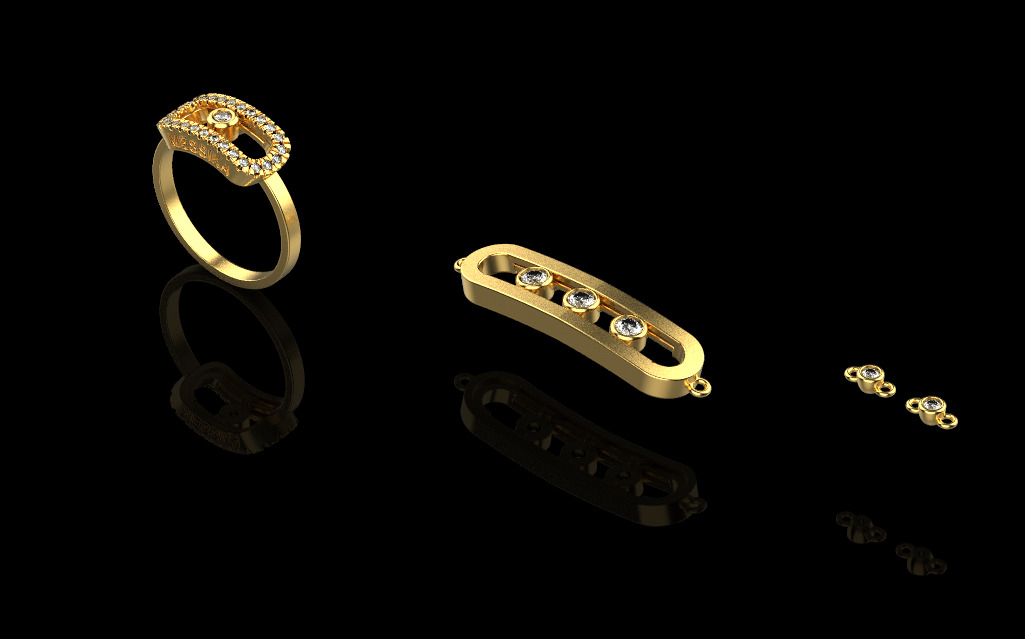 Ring and Bracelet set17057 3D print model_2