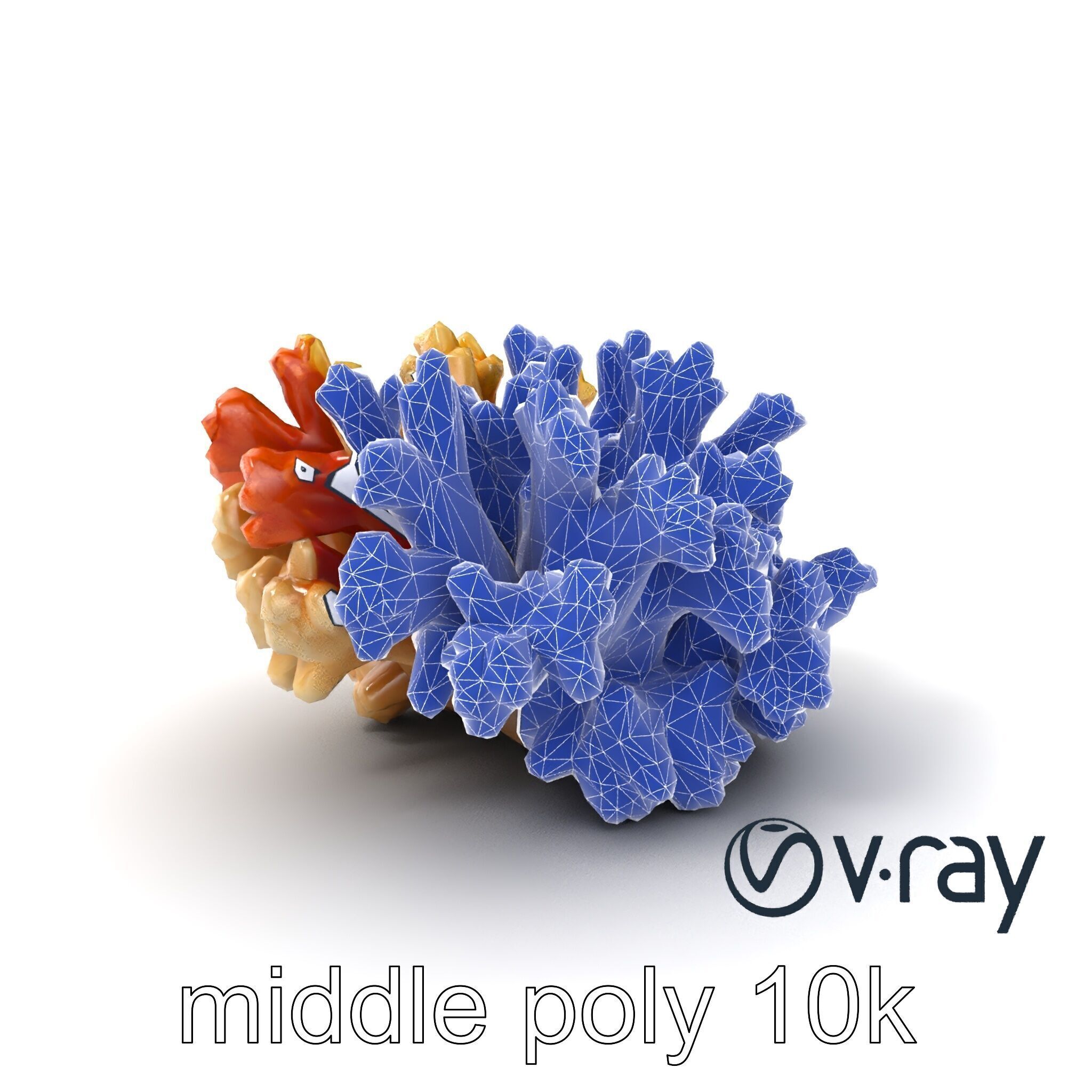Cluster of Corals with Varied Textures Model Pack Low-poly 3D model_30
