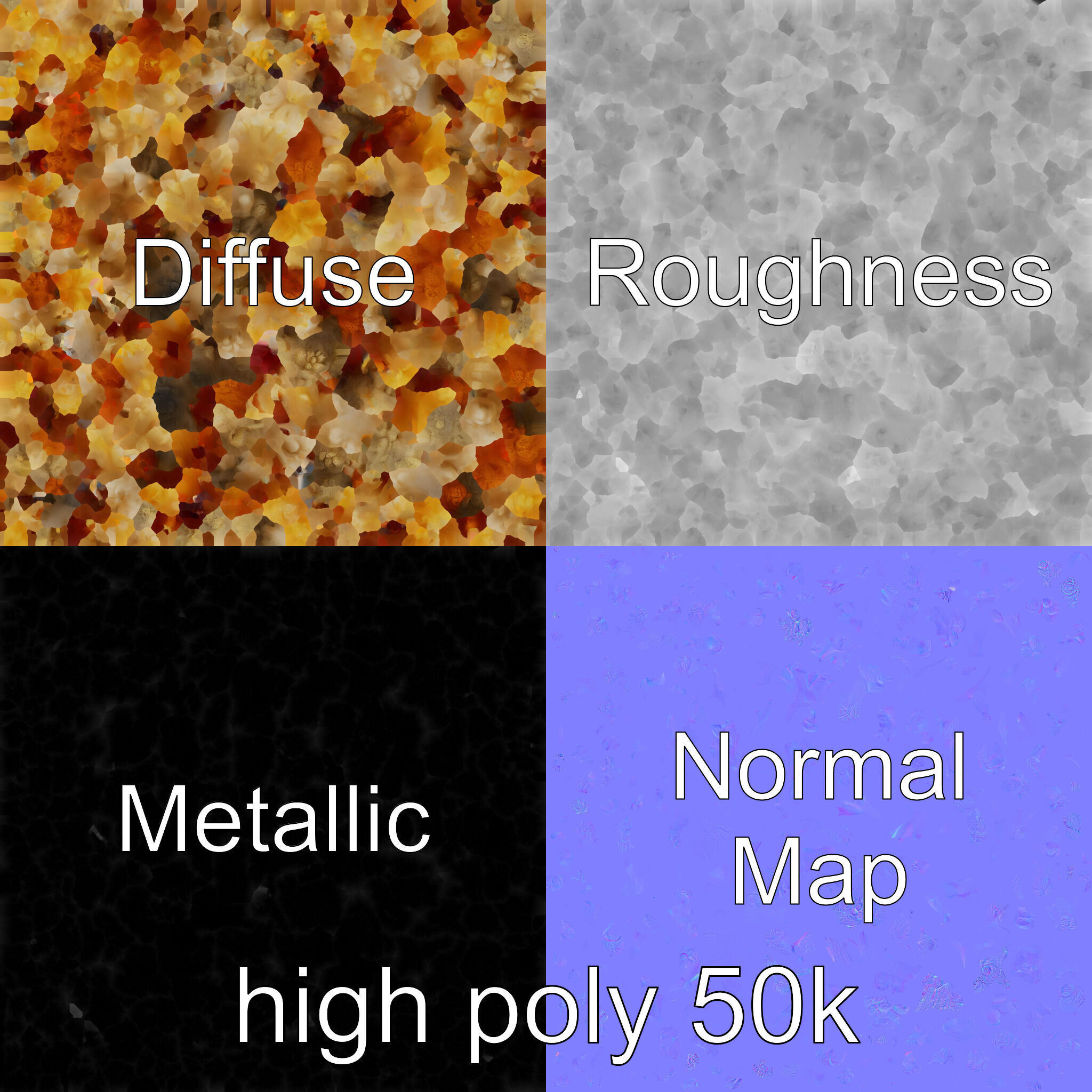 Cluster of Corals with Varied Textures Model Pack Low-poly 3D model_1