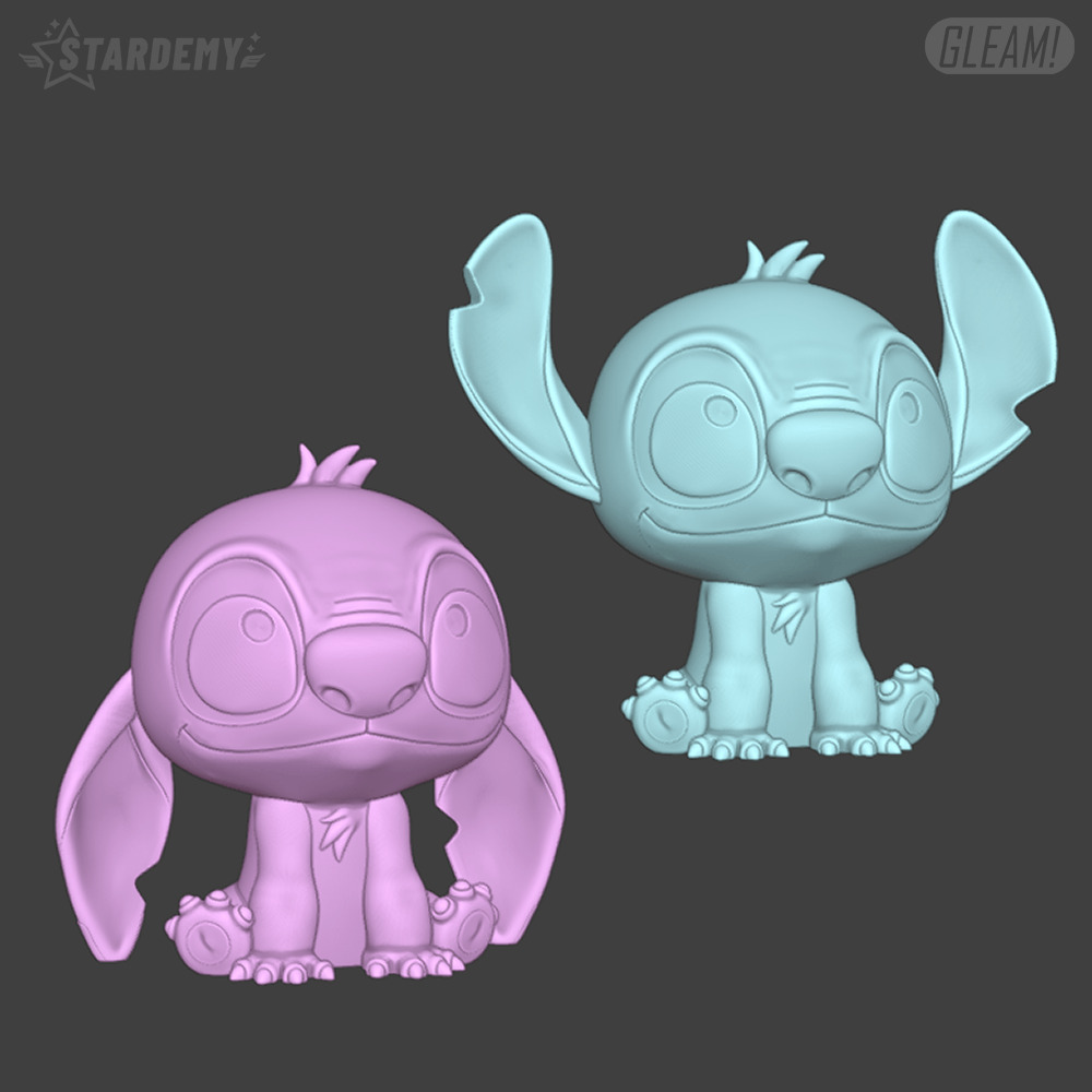 Stitch Chibi 2 models Disney Easy Print Lilo 3D print model_1