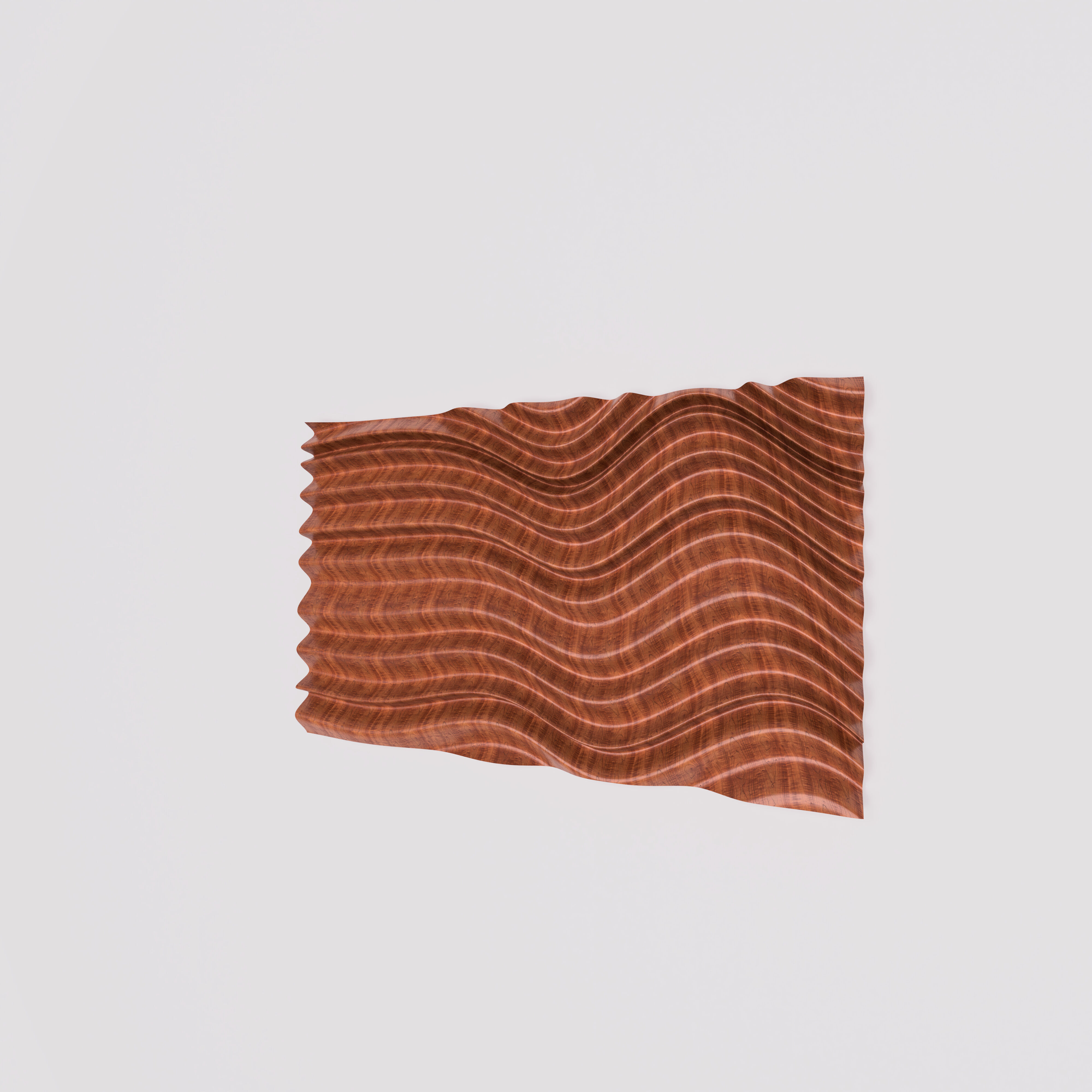 Wall Facade wave parametric facade wood panel size 18ft by 11ft 3D print model_3