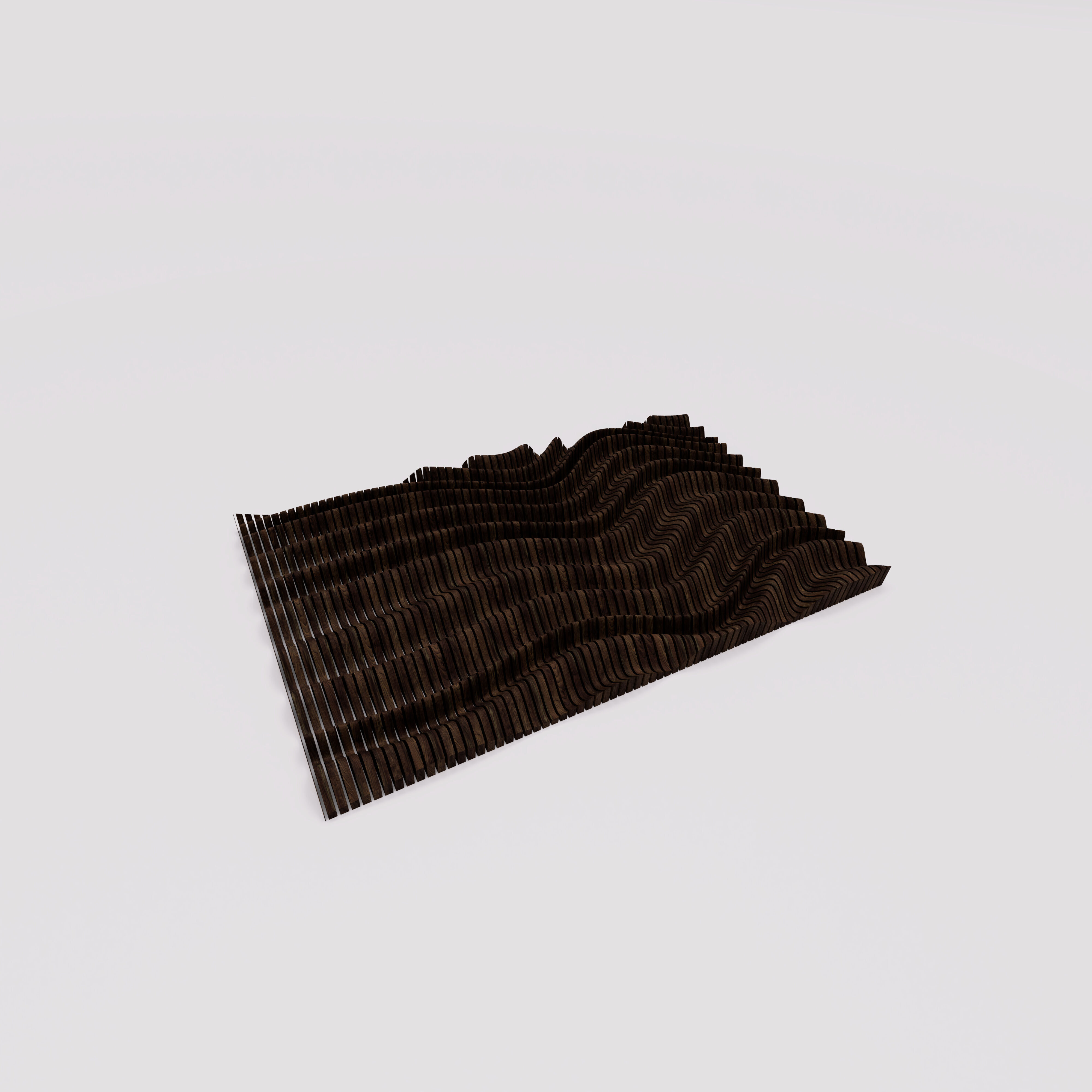 Wall Facade wave parametric facade wood panel size 18ft by 11ft 3D print model_4