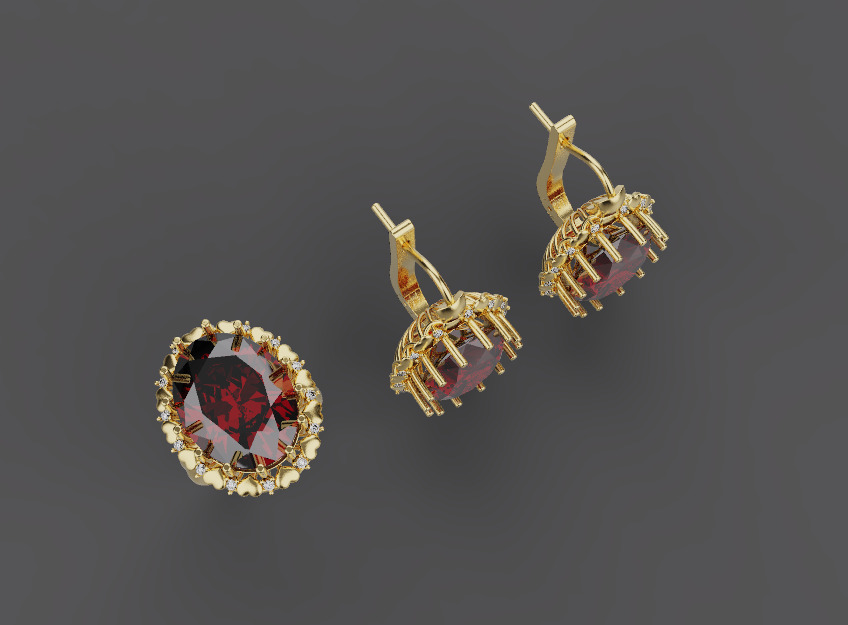 Ring and Earrings set 51861 3D print model_3