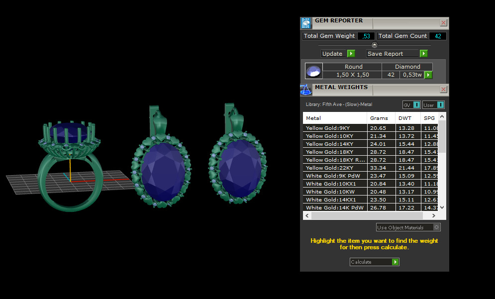 Ring and Earrings set 51861 3D print model_10