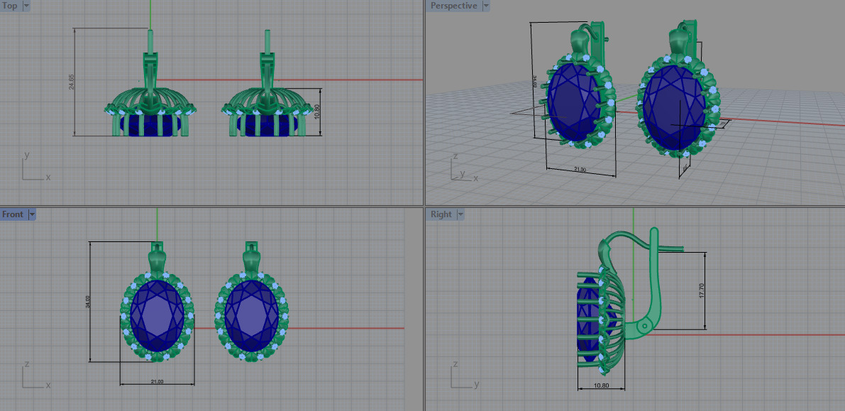 Ring and Earrings set 51861 3D print model_9