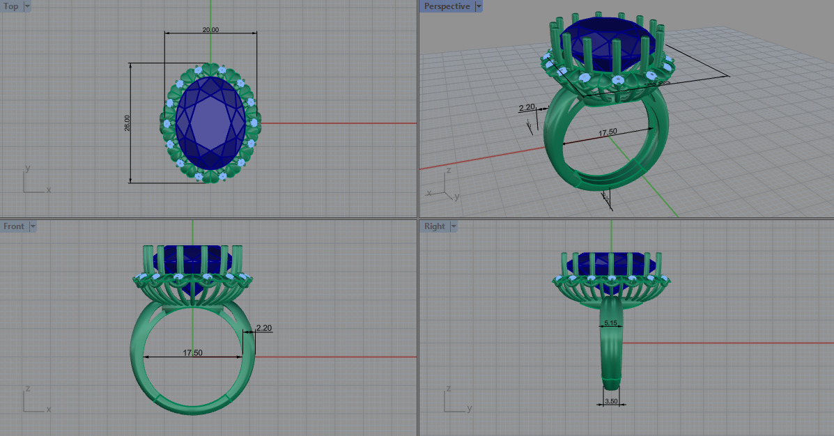 Ring and Earrings set 51861 3D print model_8