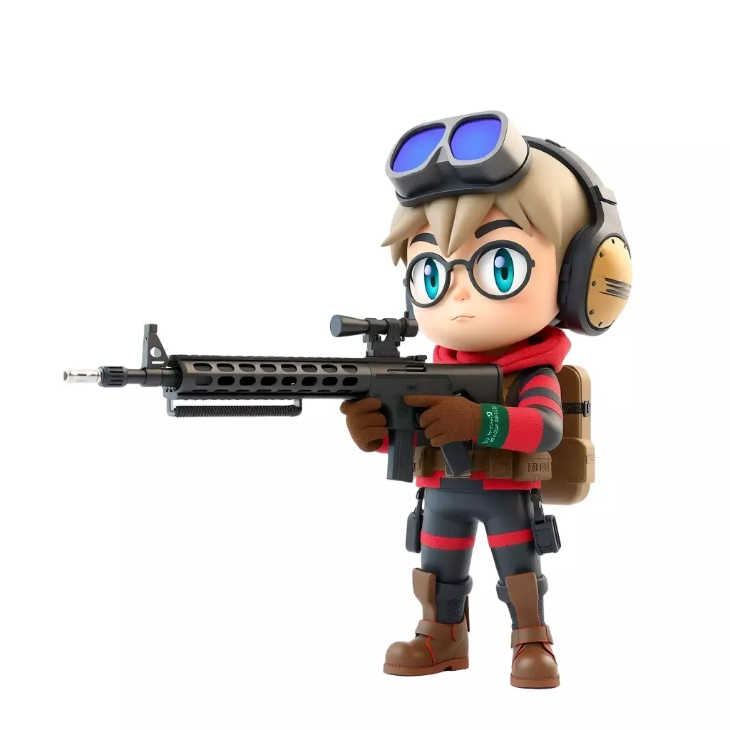 airsoft airsoft 3D rendering of a cartoon character 3D print model