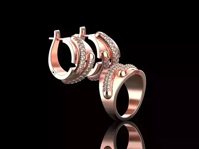 Ring and Earrings set 15143