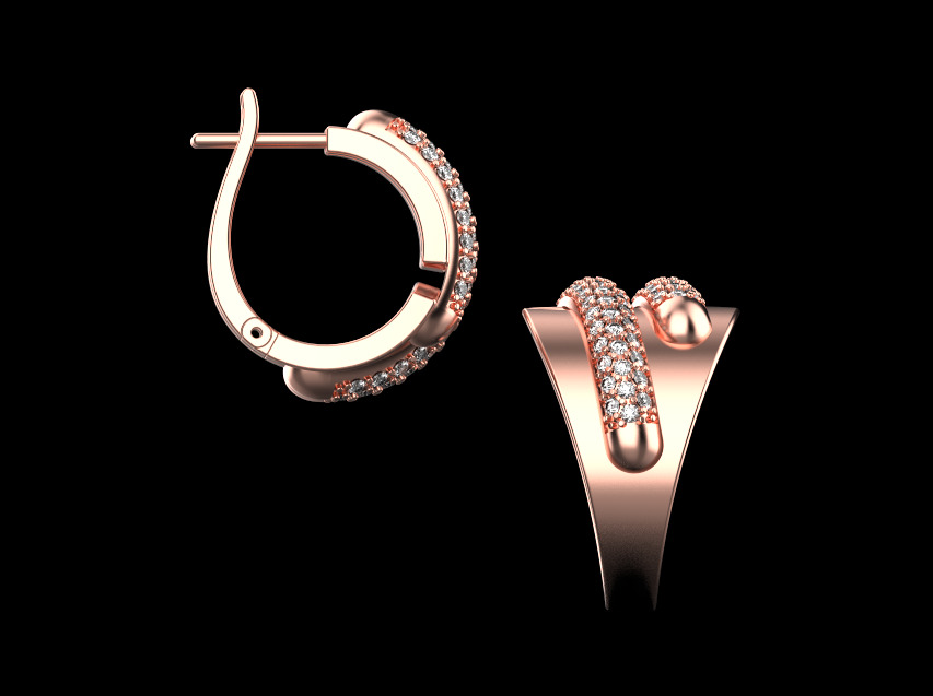 Ring and Earrings set 15143 3D print model_4