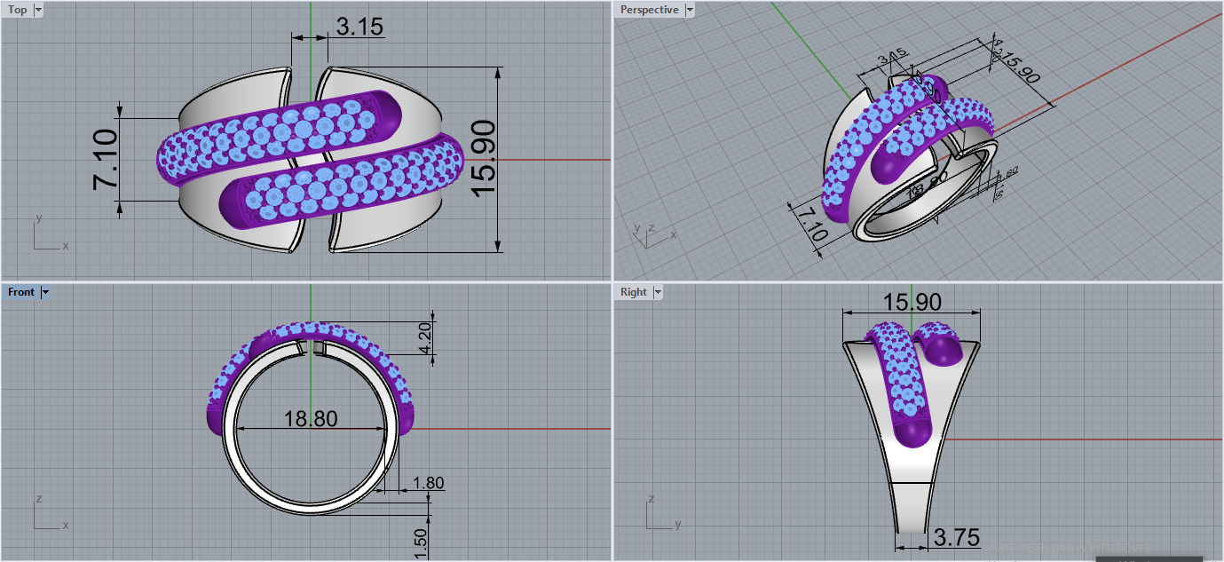 Ring and Earrings set 15143 3D print model_5